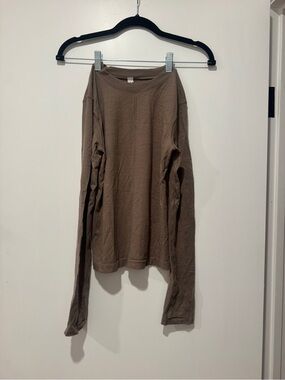 Athleta Brown Long Sleeve Performance Workout Top | Size Small